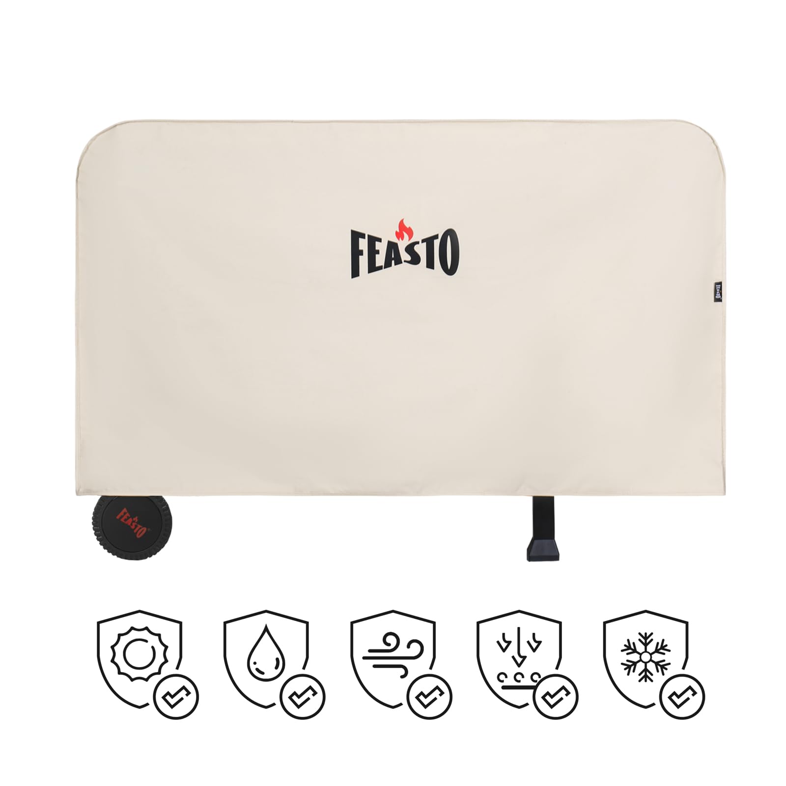 Feasto waterproof oxford cover protects the cart in all weather.