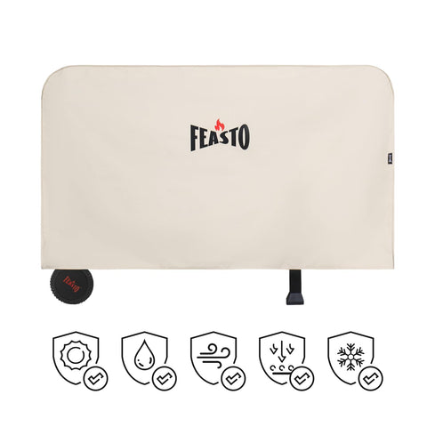Feasto waterproof oxford cover protects the cart in all weather.