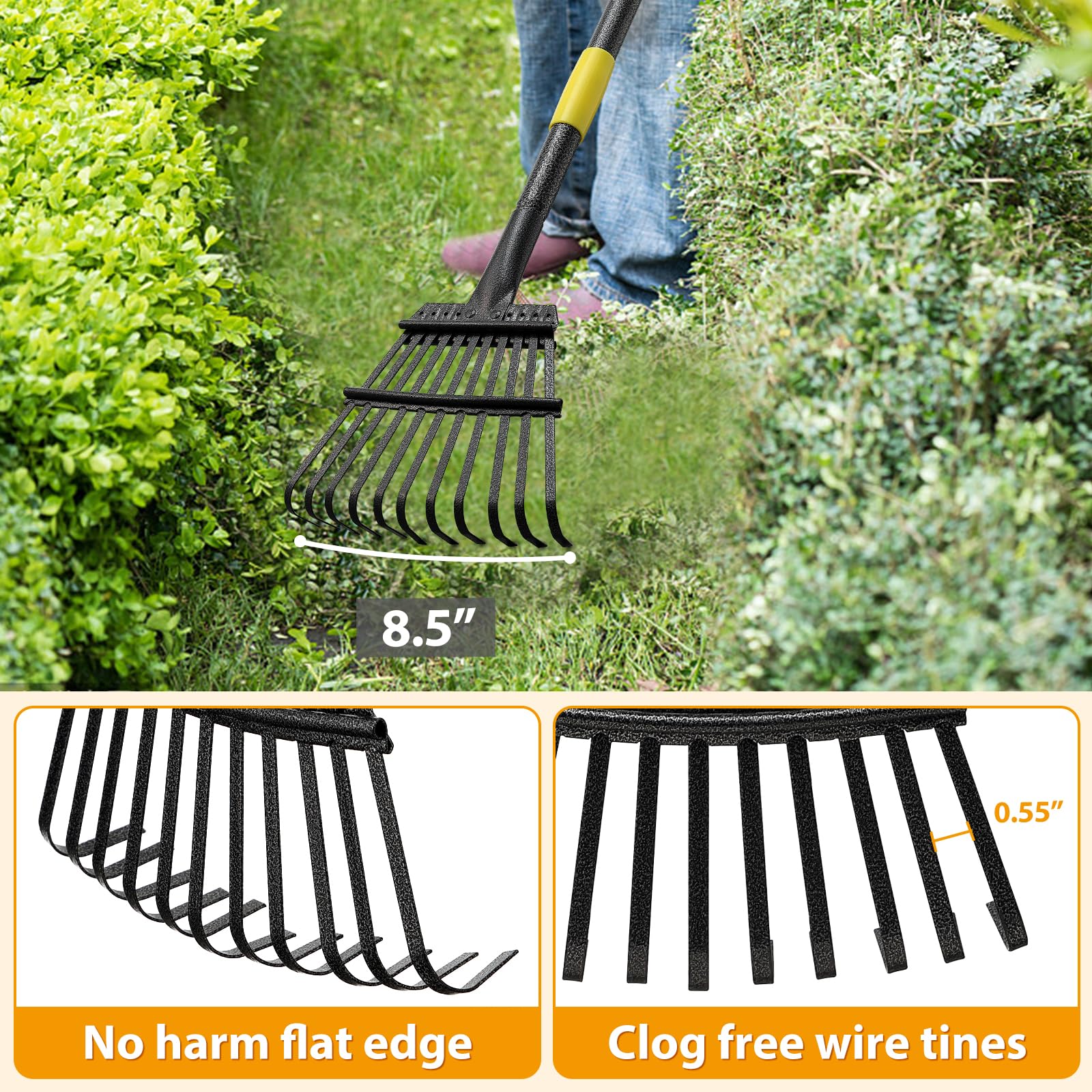 Feblomst heavy-duty metal construction withstands tough outdoor cleanup tasks.