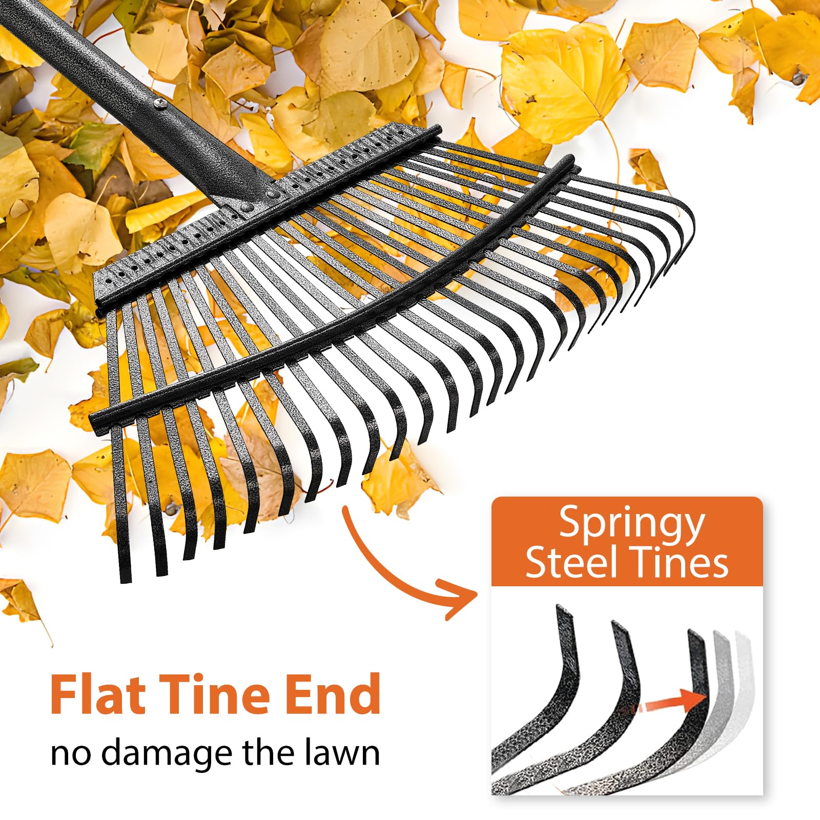 Feblomst garden rake ideal for yard cleanup and lawn care