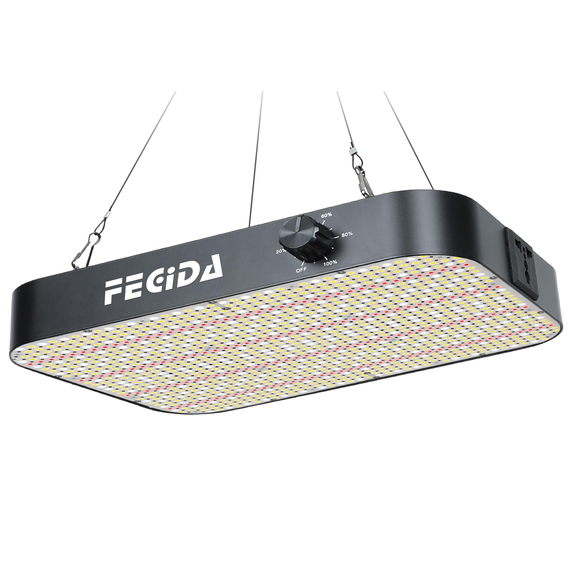 FECiDA 1200W LED grow light front view showing full spectrum for seedling to bloom.