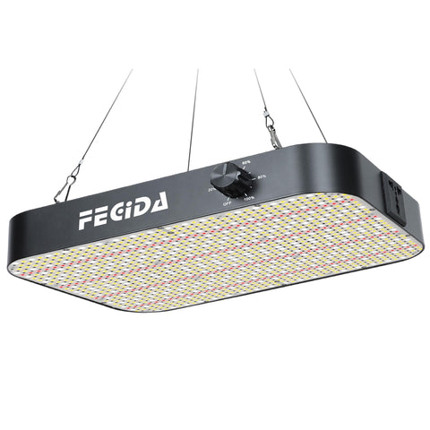 FECiDA 1200W LED grow light front view showing full spectrum for seedling to bloom.