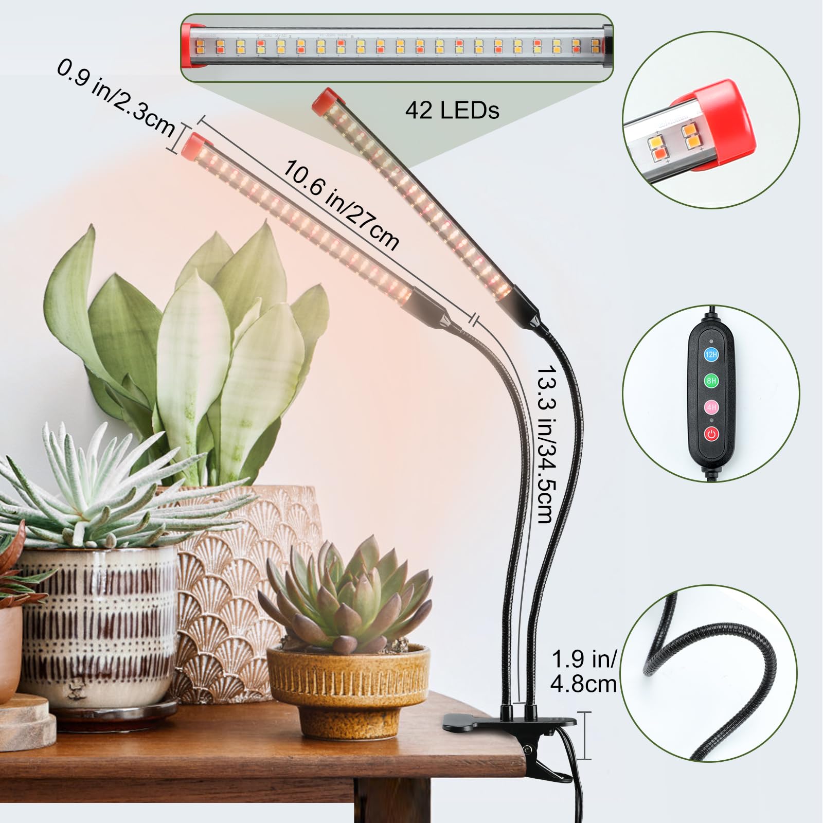 FECiDA 2026 sturdy clip securing light to a shelf or desk edge.