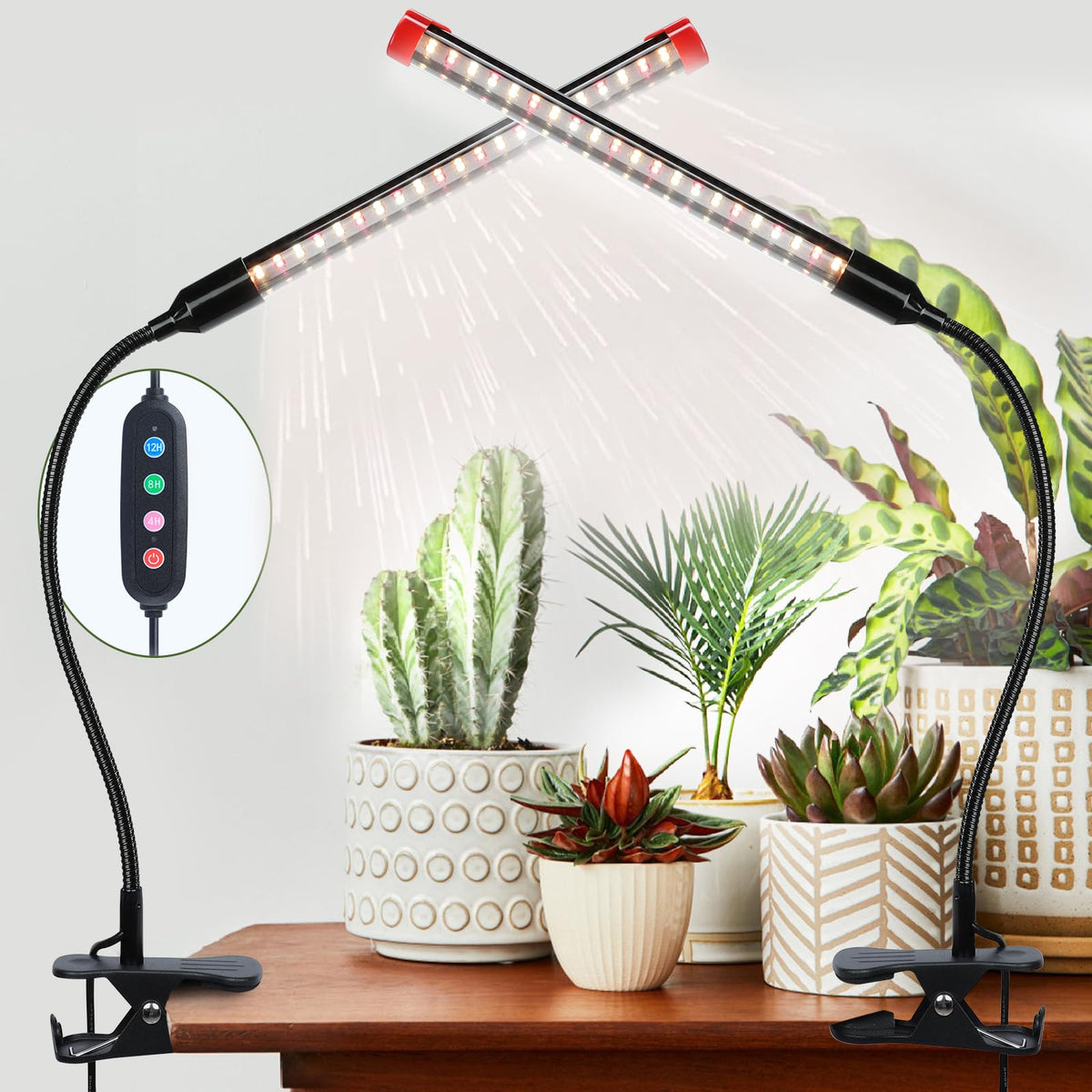 FECiDA 2026 two-pack clip grow lights ready for easy indoor use.