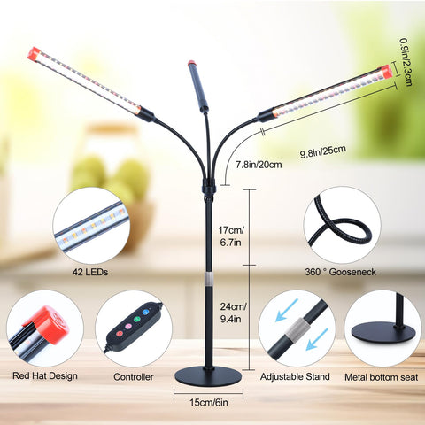 FECiDA 2026 3Head light on desk for seed starting and indoor plants