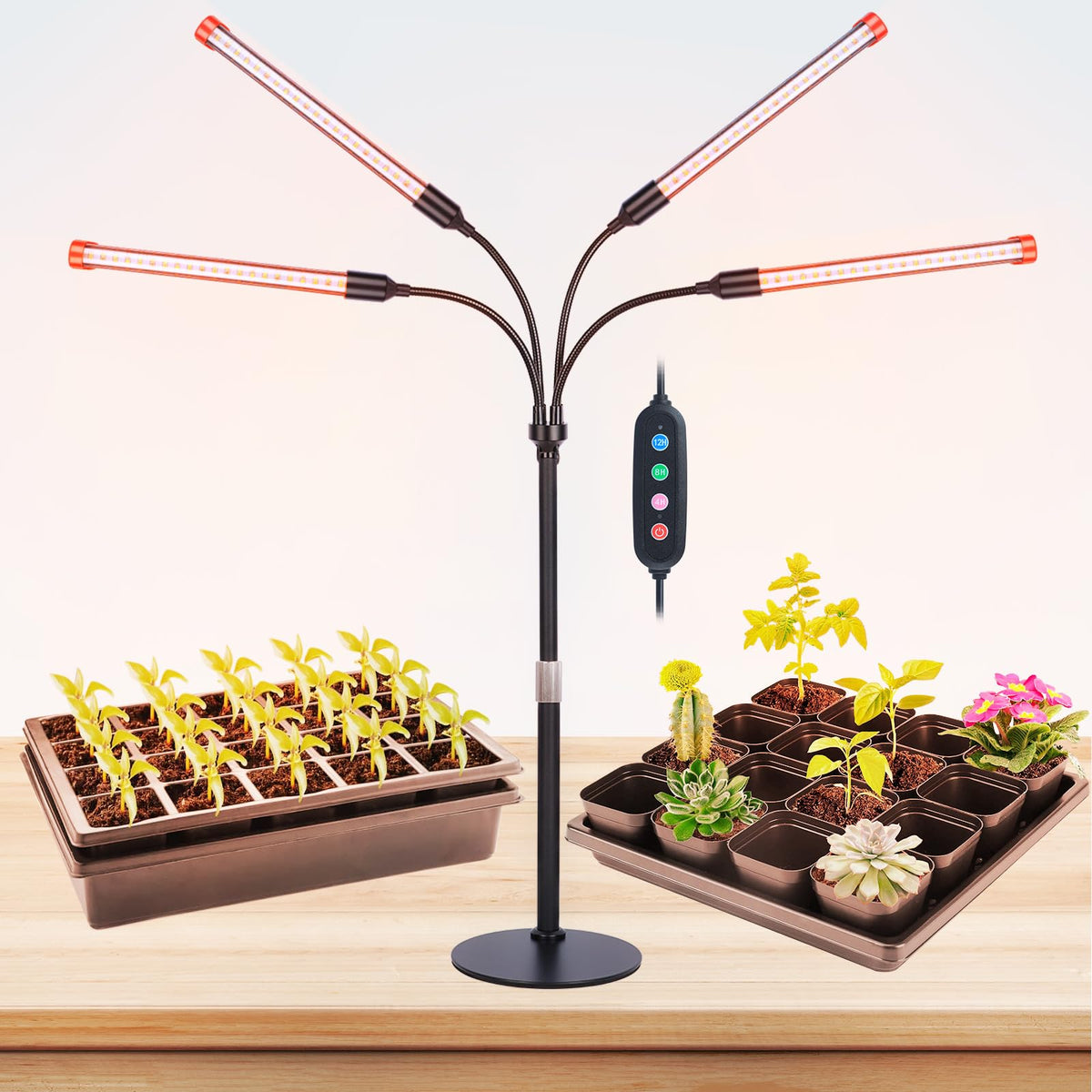 FECiDA 2026 4Head table top light on desk supports seed starting
