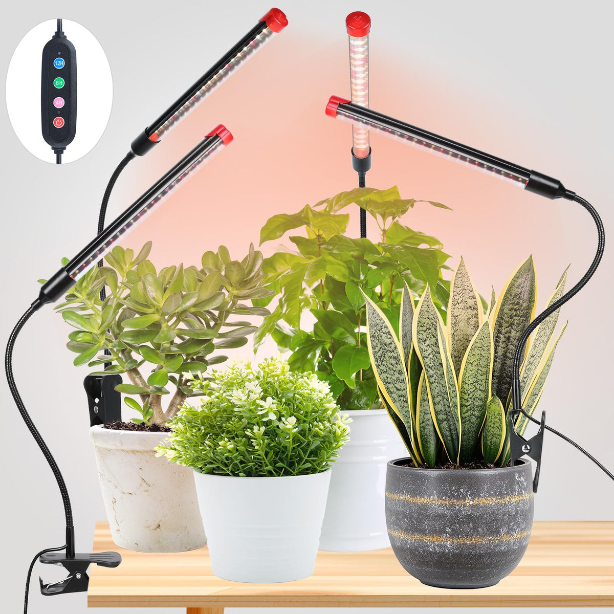 FECiDA clip grow light on panel setup, ideal for space-saving indoor gardening.