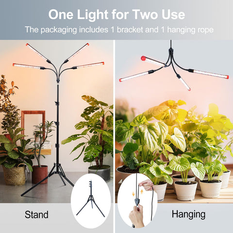 FECiDA four-head LED grow light provides broad coverage for tall plants.