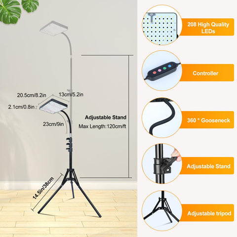 FECiDA grow light stand no-adapter plug for simple setup
