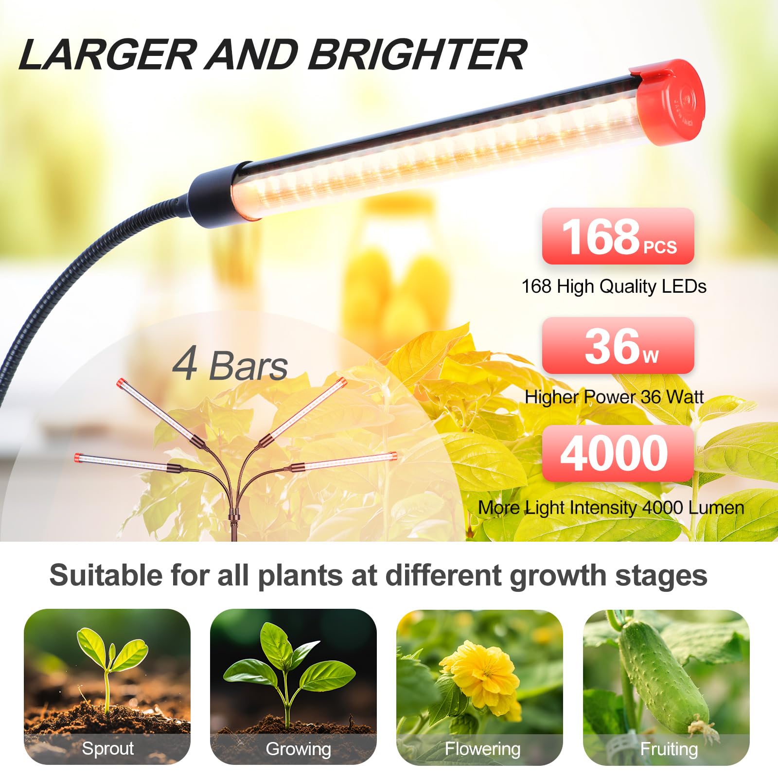 Stable base and adjustable height of FECiDA light for bonsai and seedlings