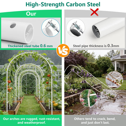 Fecita garden arch assembly guide demonstrates simple DIY setup.