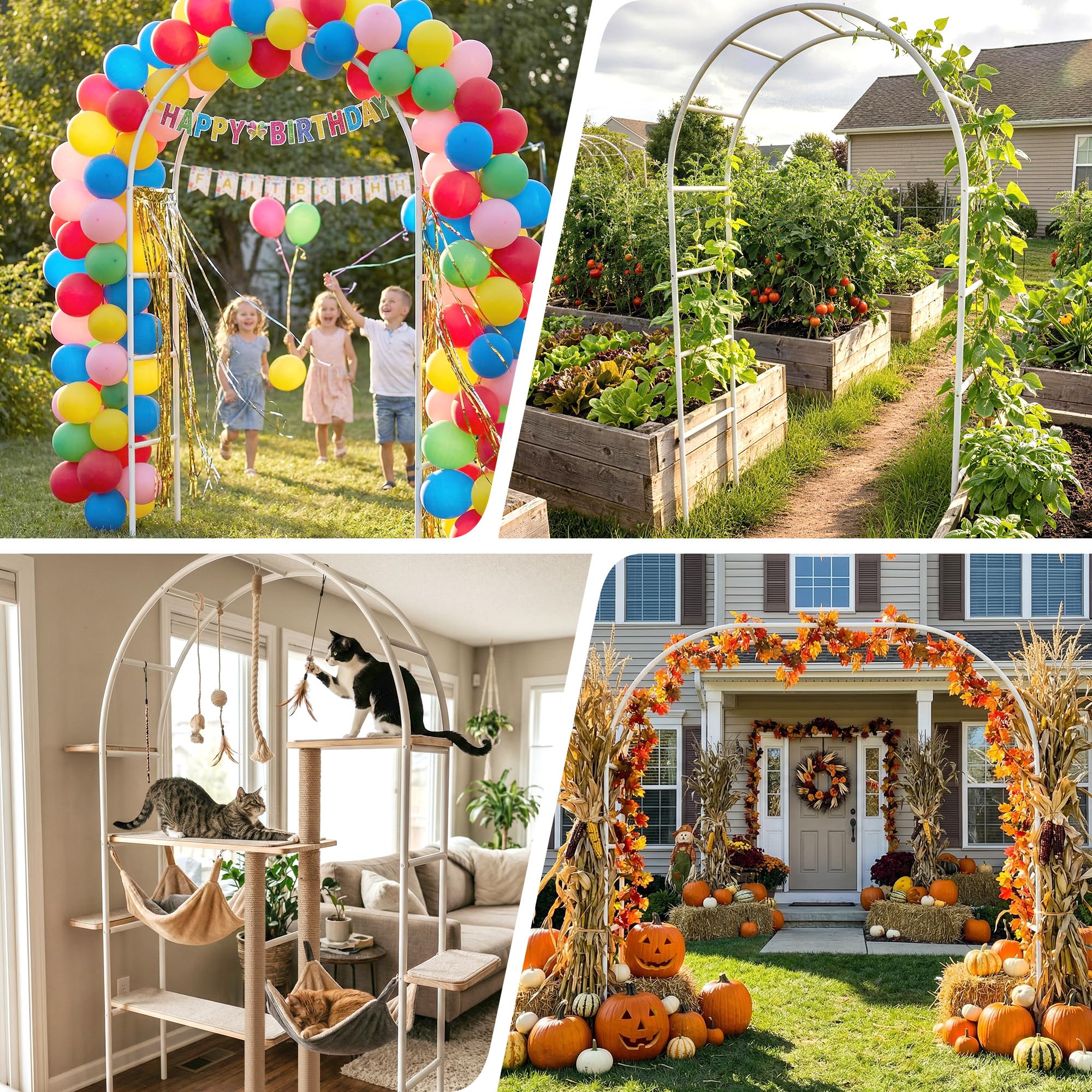 Fecita garden arch durable coating resists moisture for years.