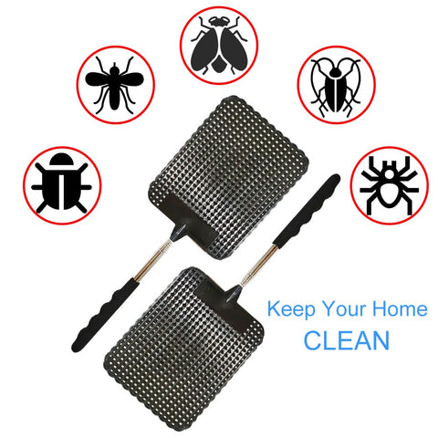 Fecobyte wide swatting area reduces misses during indoor use