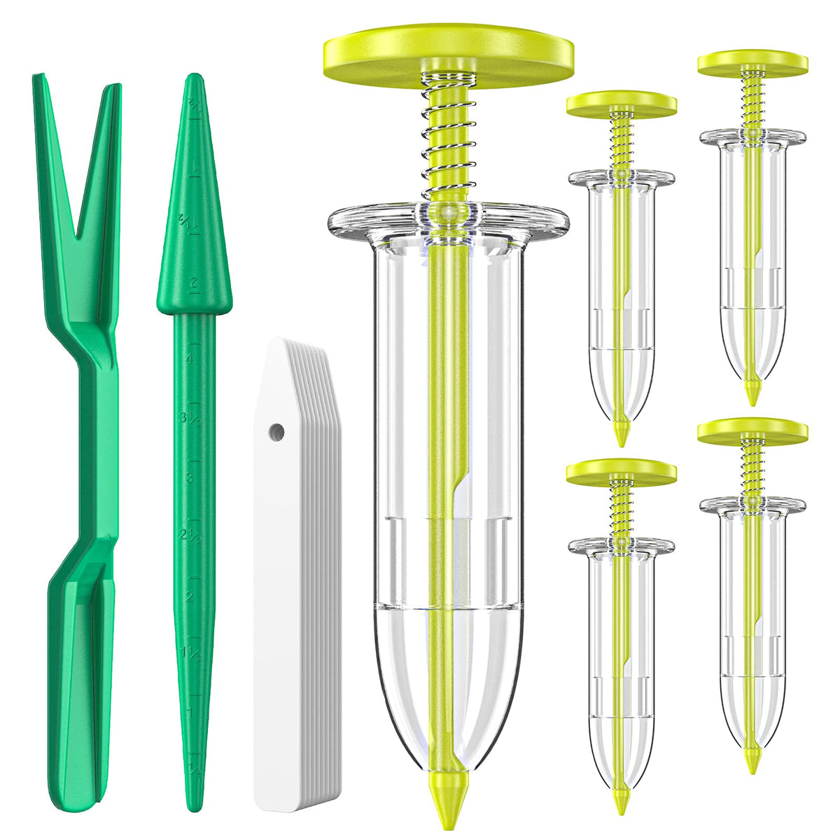 Fecsam seed planter tool with precise seed placement for neat rows.