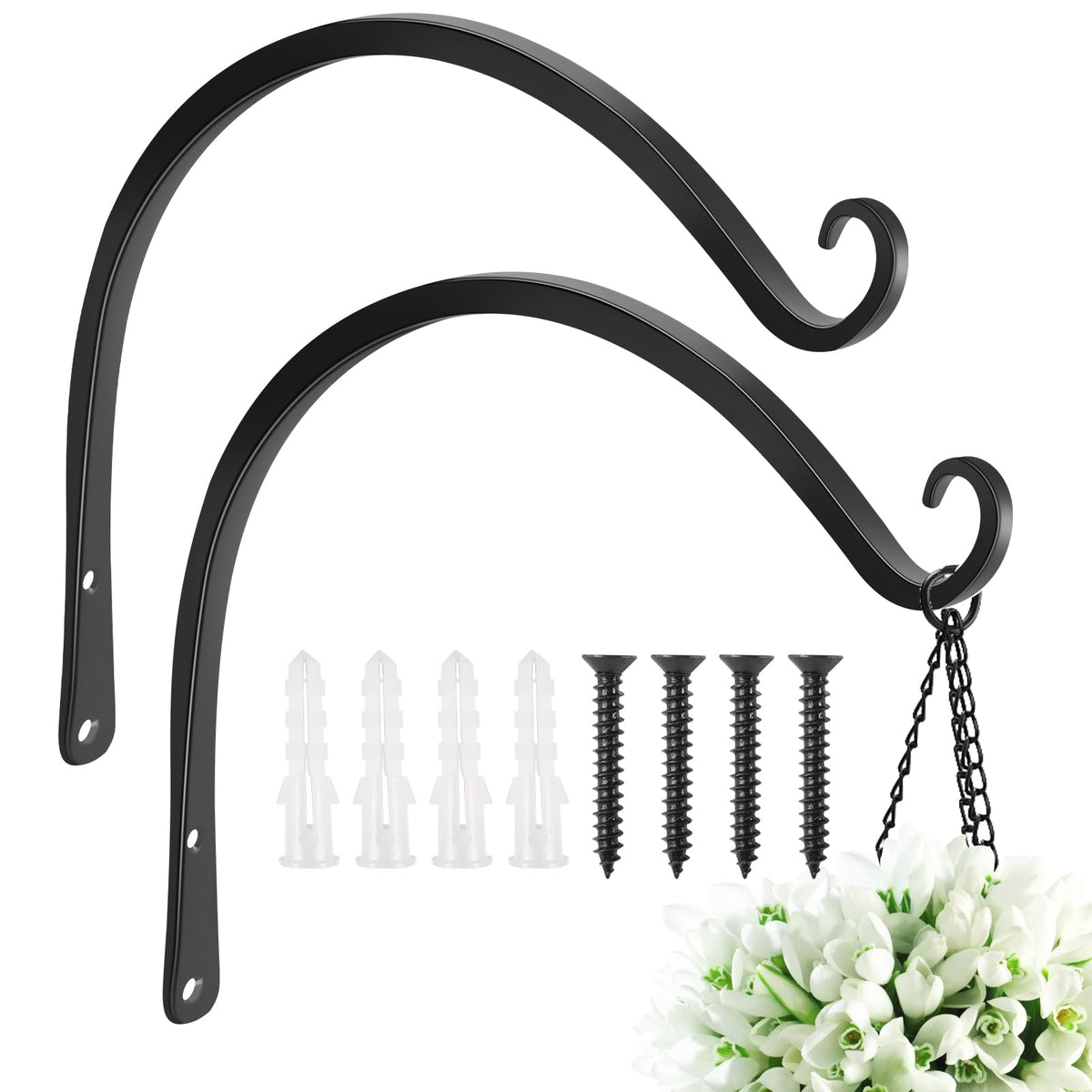 FEED GARDEN 14-inch hanging bracket provides a sturdy outdoor wall hook for feeders.