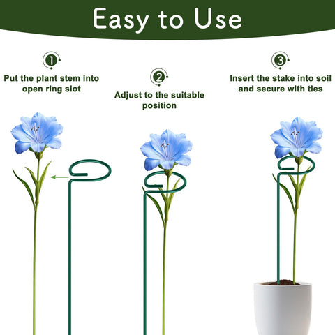 FEED GARDEN lily stake stabilizes single stems for straight growth.