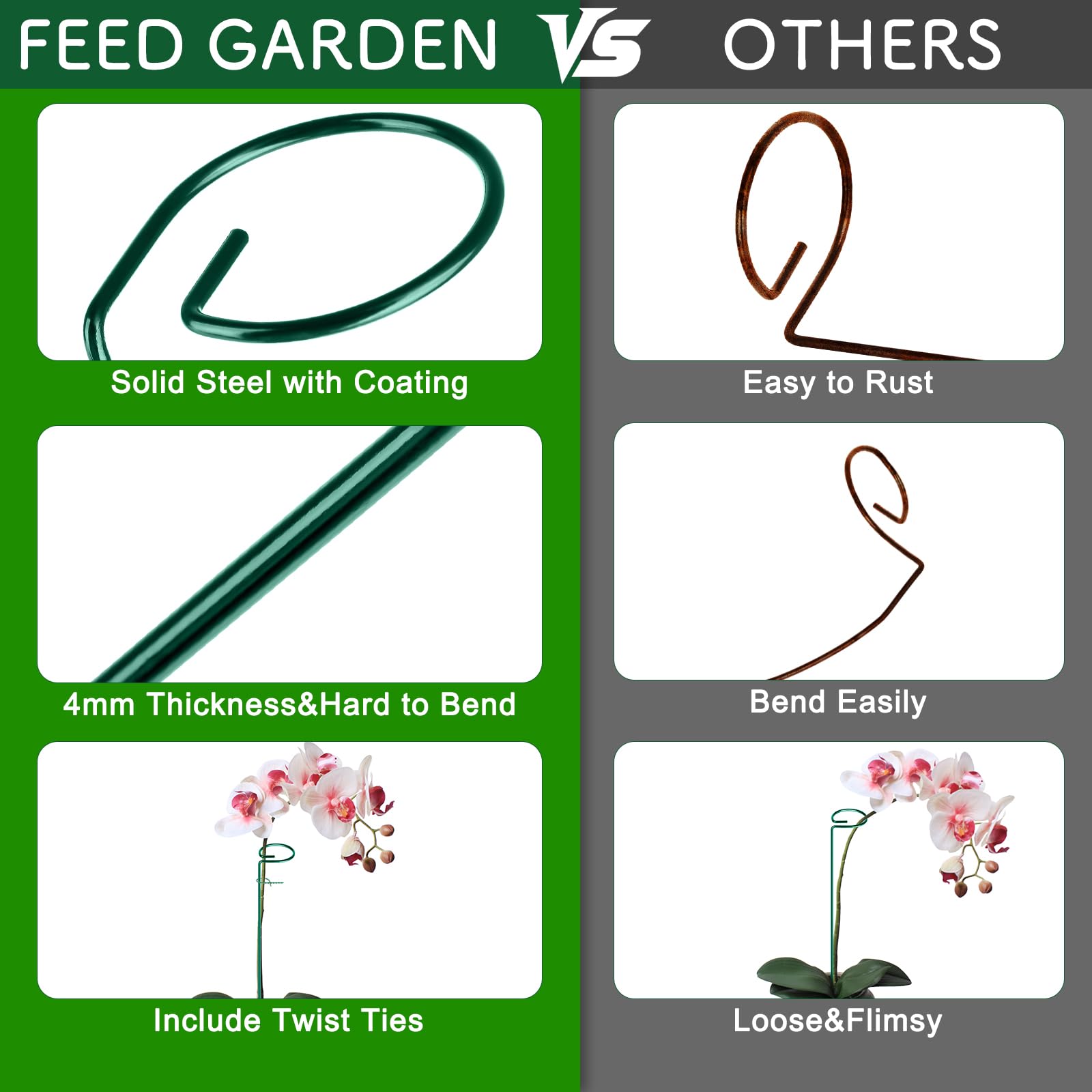 FEED GARDEN 16-inch stake for peonies keeps stems supported and growth steady.