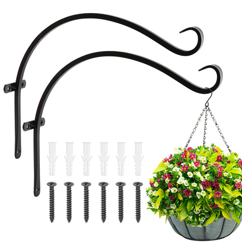 FEED GARDEN 18 inch hanging bracket anchors outdoor decor like bird feeders and lanterns securely.