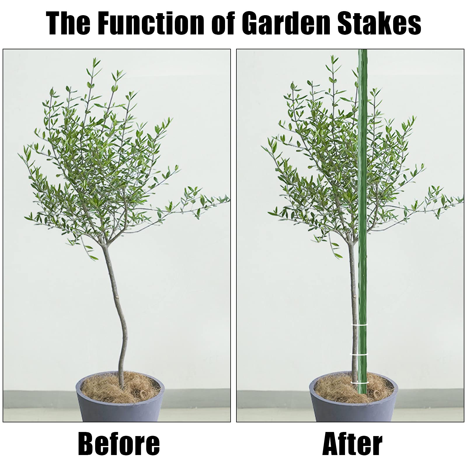 25-pack FEED GARDEN metal stakes for multiple plants.
