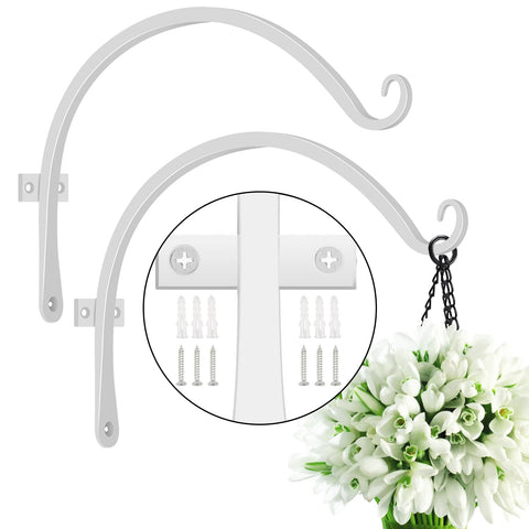 FEED GARDEN 2Pack hanging bracket front view ideal for sturdy outdoor plant displays.