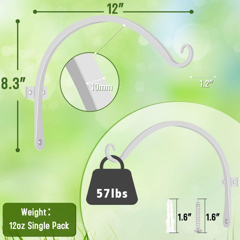FEED GARDEN 2Pack wall hooks show angles upcurled design for safe handling.