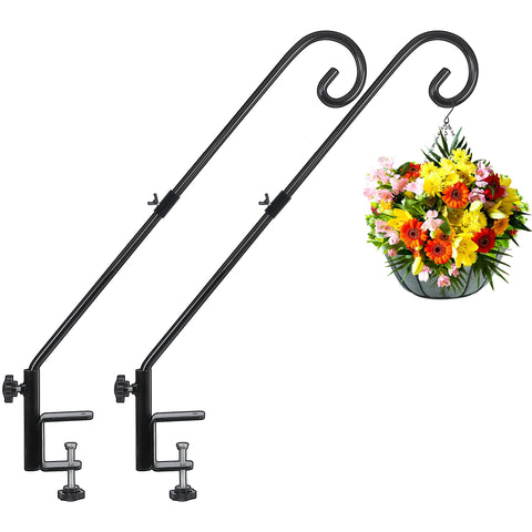 FEED GARDEN 31-Inch deck hook with rail clamp secures railing attachment for outdoors.