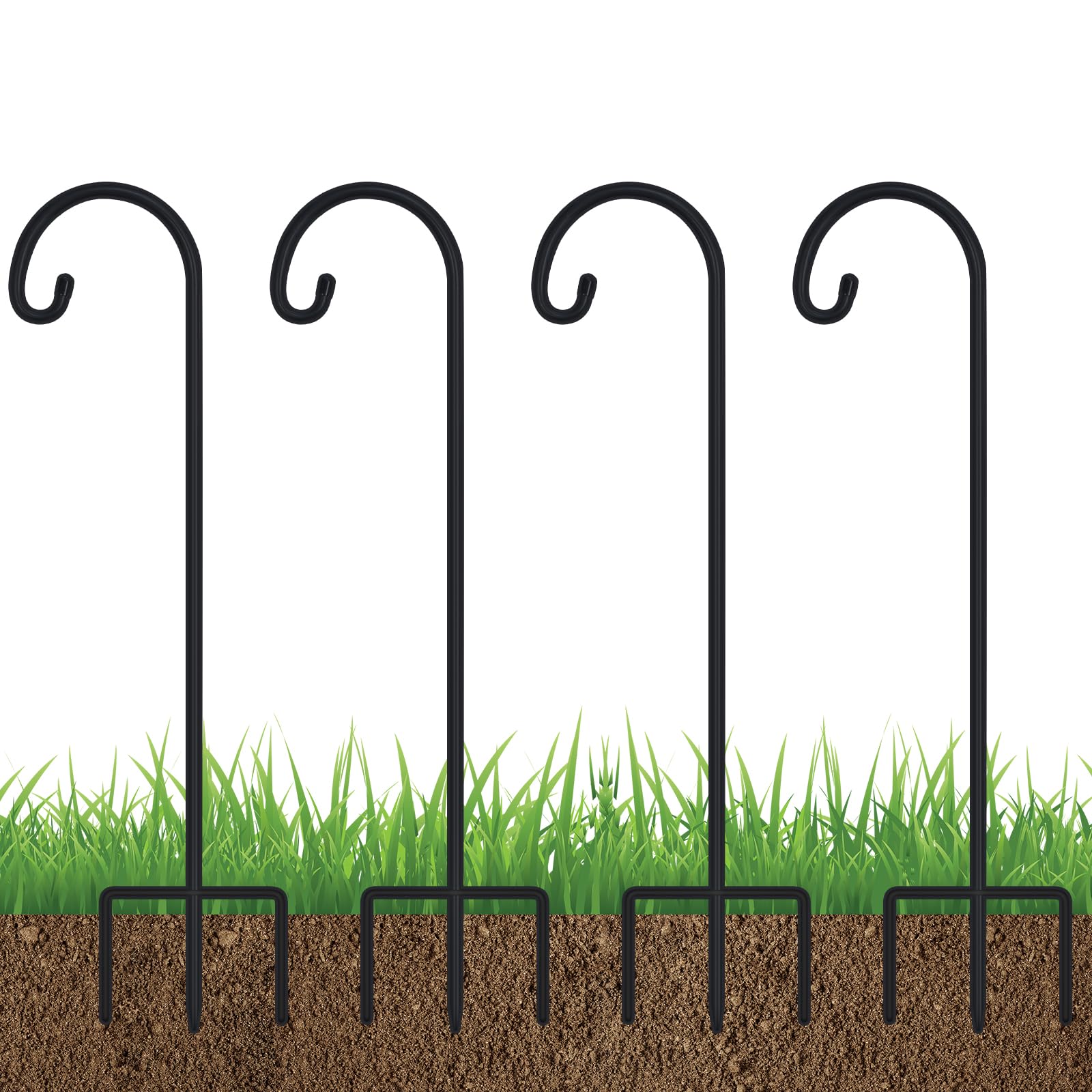 FEED GARDEN 32-inch shepherd hook assembly for quick setup and versatile hanging.