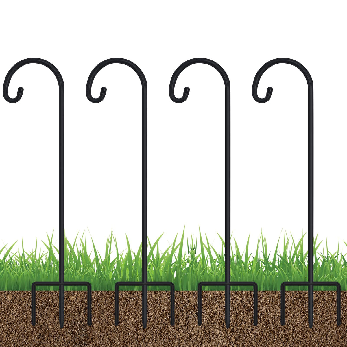 FEED GARDEN 32-inch shepherd hook assembly for quick setup and versatile hanging.