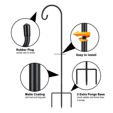 FEED GARDEN 32-inch shepherd hook ideal for outdoor weddings and decor.