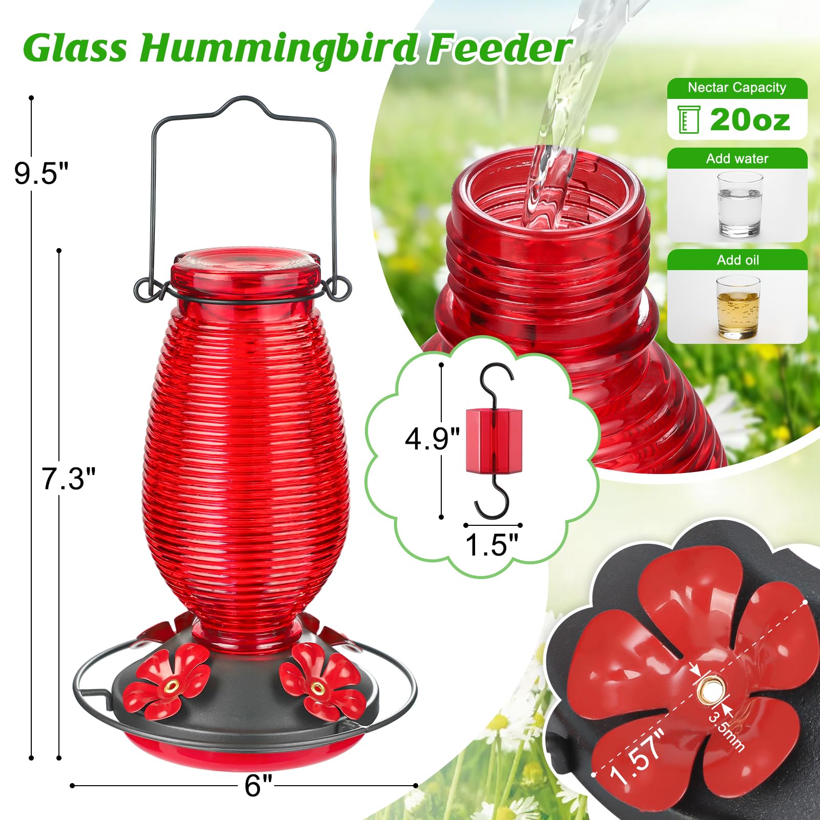 FEED GARDEN 360° perches offer safe resting spots for hummingbirds.