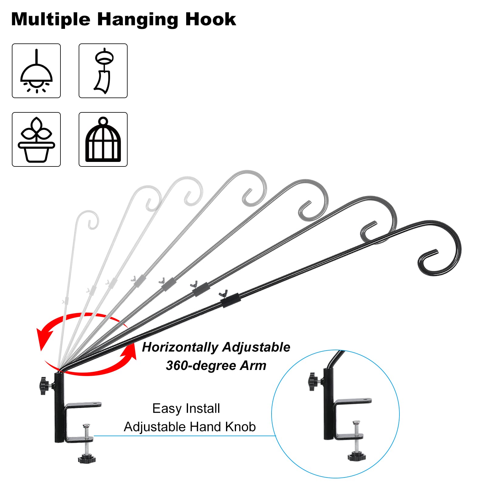 FEED GARDEN 360-degree swivel lets you adjust hang angle for optimal display.