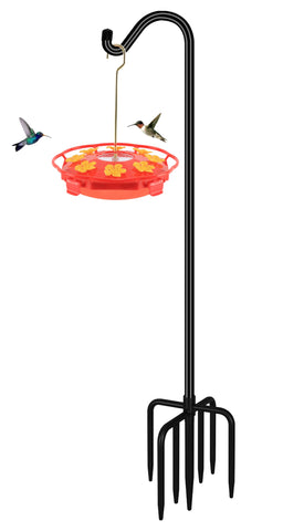 FEED GARDEN 76'' pole with seven-prong base stabilizes garden displays.