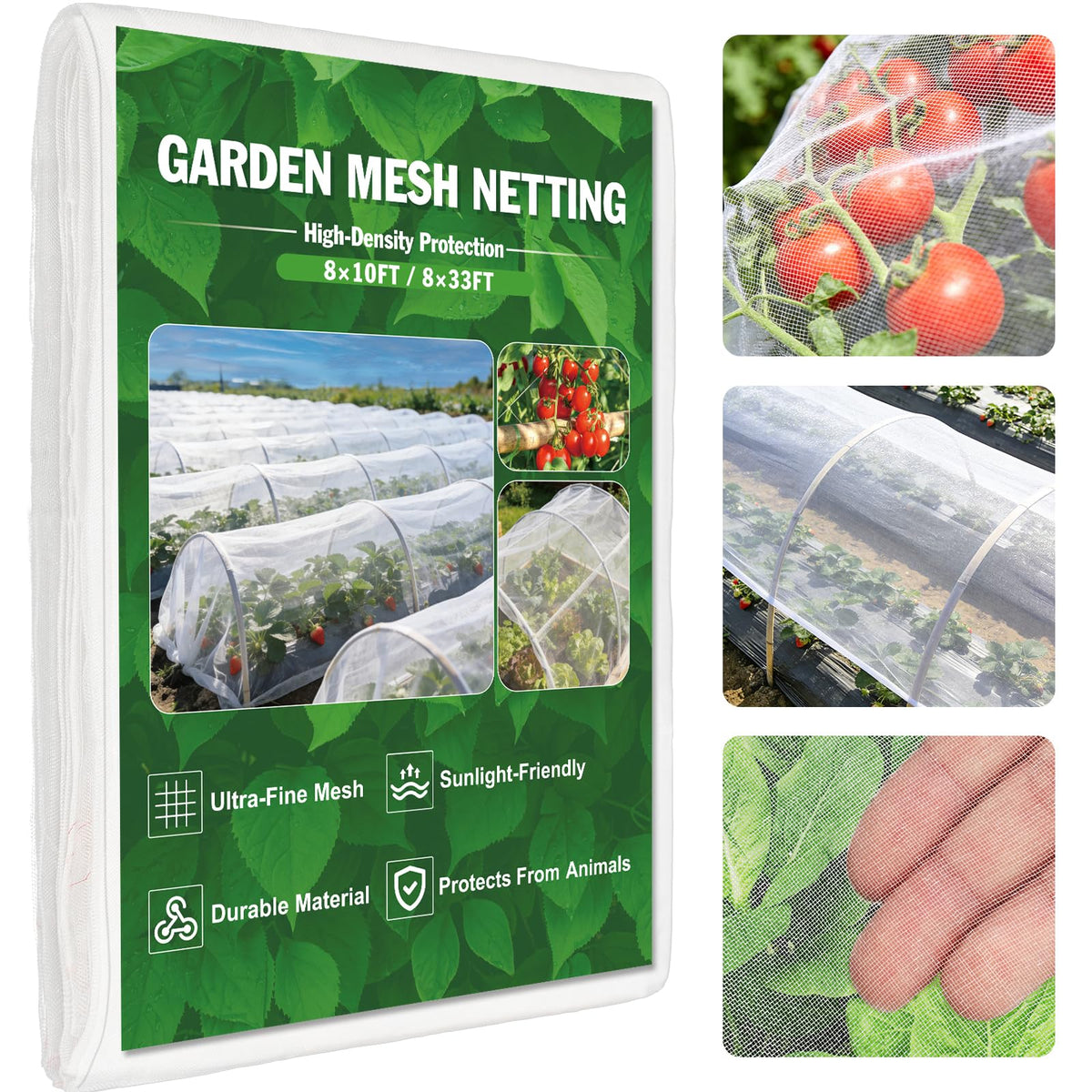FEED GARDEN ultra-fine mesh netting over vegetables for protection and light