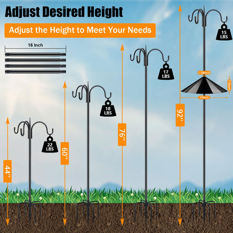FEED GARDEN 92 five-prong base delivers stable ground support.