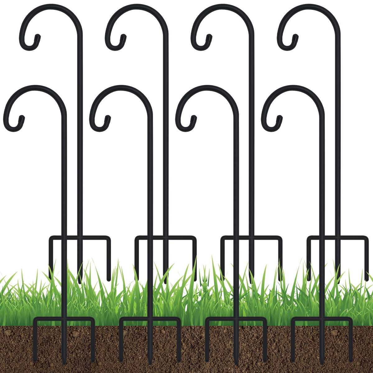 FEED GARDEN 32-inch adjustable shepherd hook in rust-resistant steel for outdoor hanging