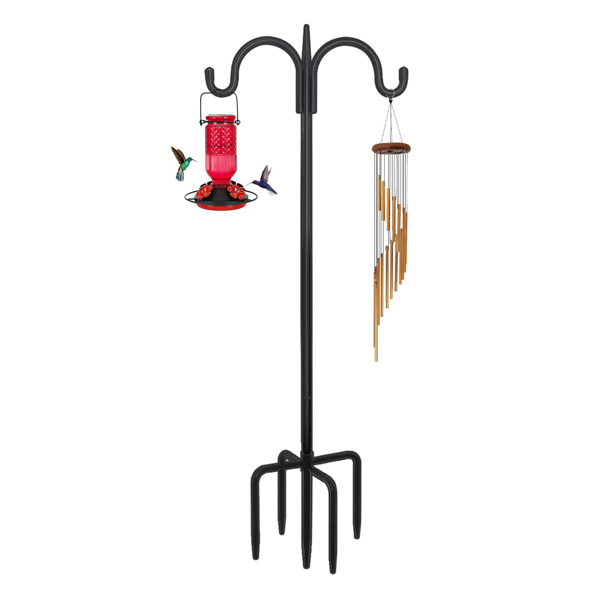 FEED GARDEN adjustable double shepherds hook with 108-inch pole for versatile outdoor use