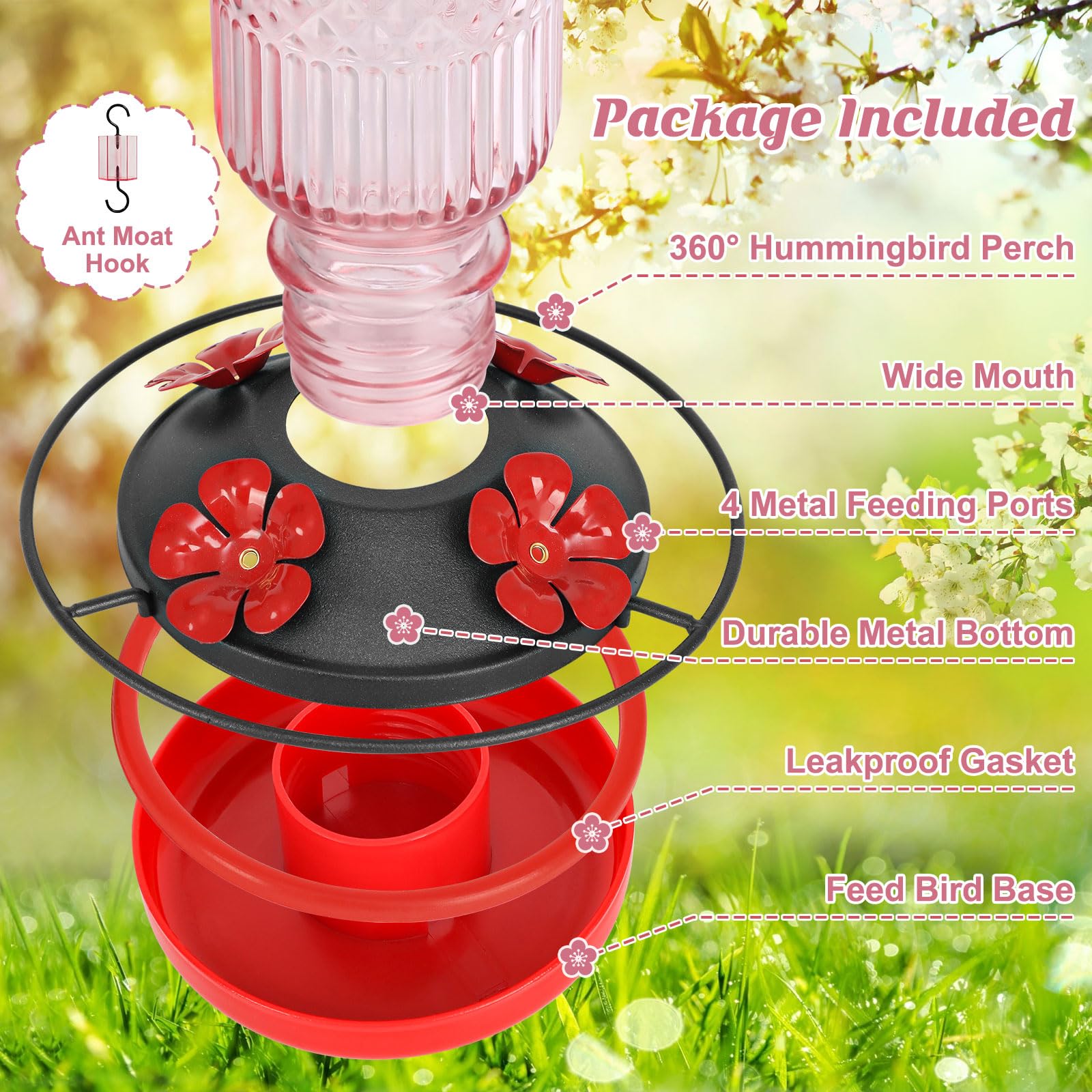 FEED GARDEN glass feeder with built-in ant moat