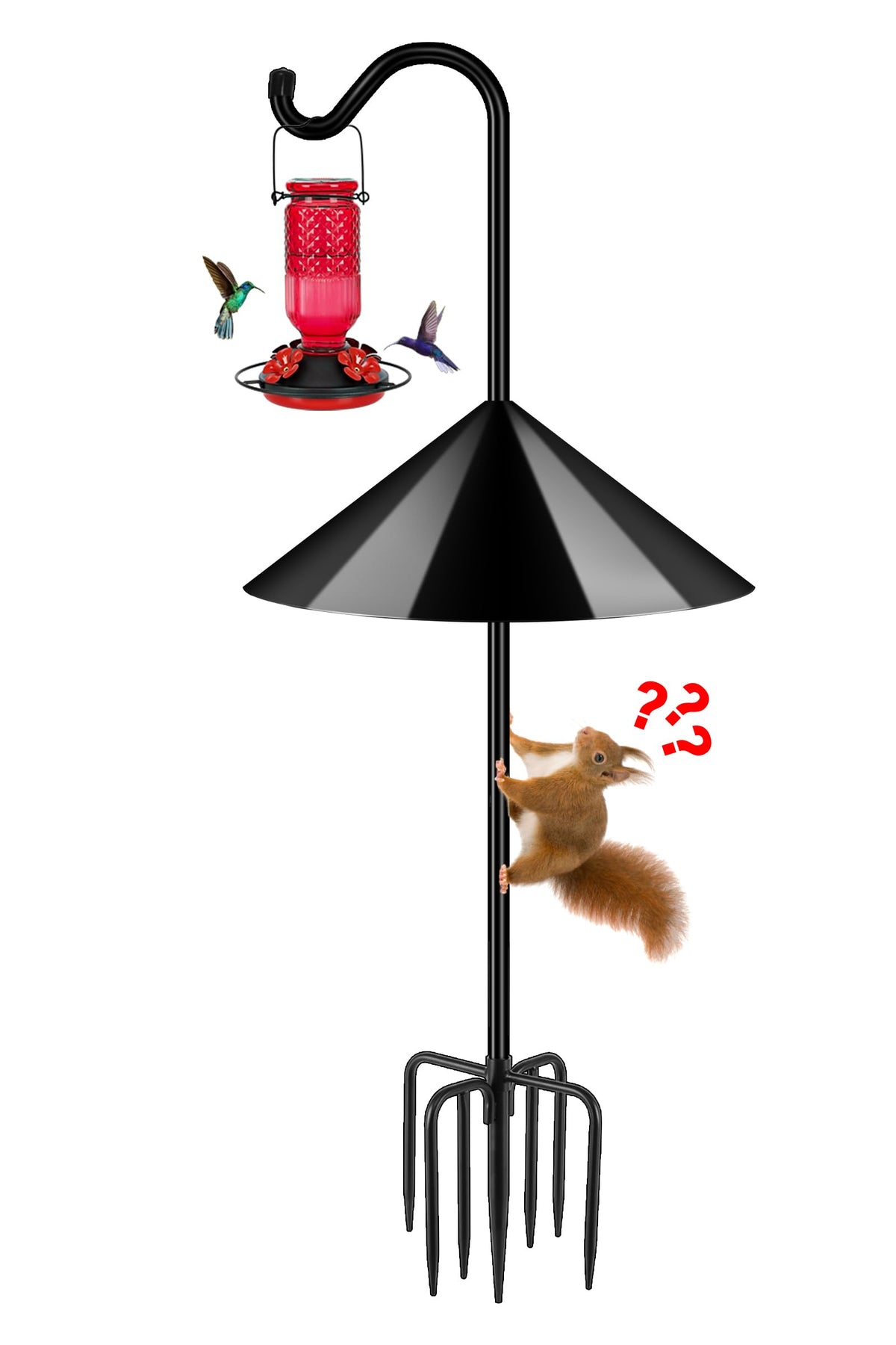 FEED GARDEN bird feeder pole with squirrel-proof design keeps seed secure.