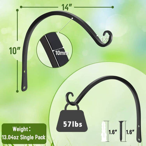FEED GARDEN black outdoor bracket ideal for wind chimes and planters.