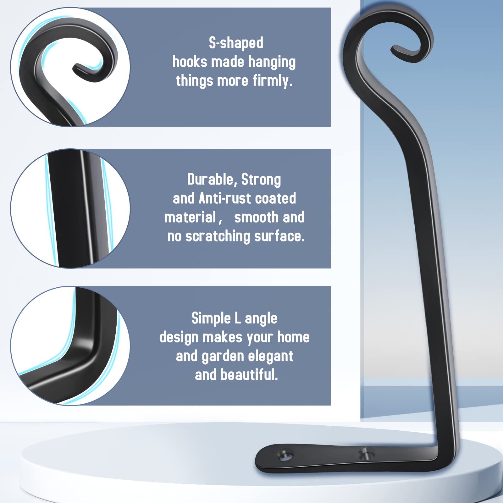 FEED GARDEN black powder coated hanger complements modern spaces
