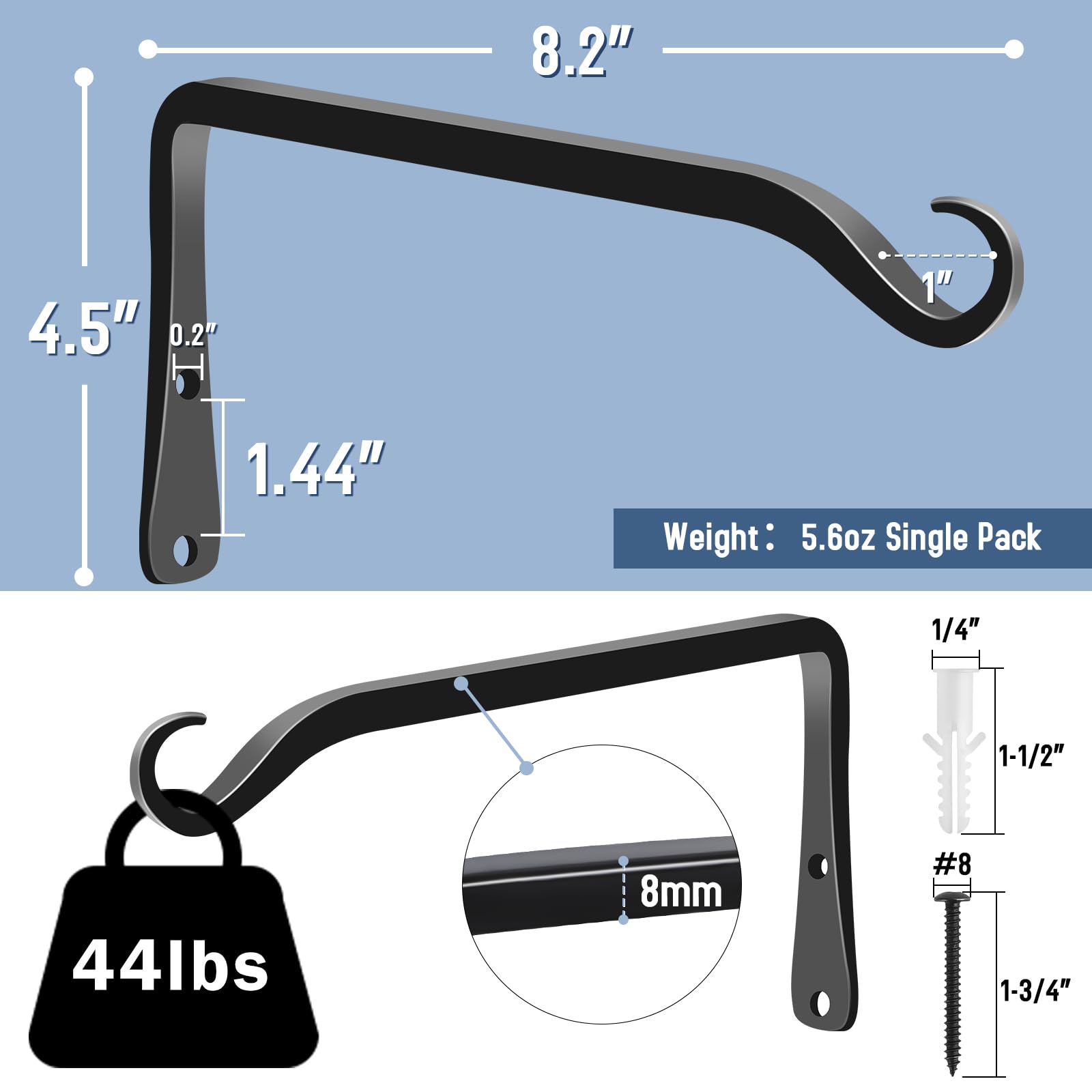 FEED GARDEN bracket wall mount closeup shows sleek black finish and stable design.