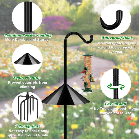 FEED GARDEN conical 19-inch baffle creates climb-resistant protection for feeders.