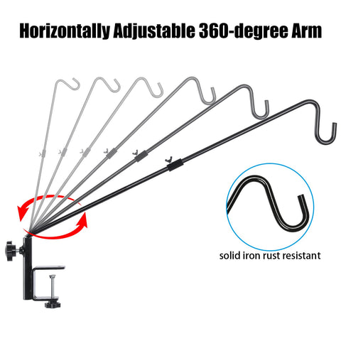 FEED GARDEN deck hook clamp attaches securely to railings 0.5–3 inches wide.