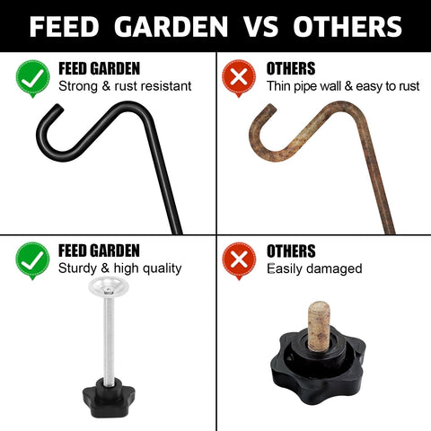FEED GARDEN two-pack deck hooks for balanced, decorative setups.
