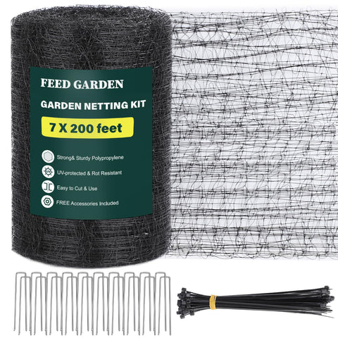 FEED GARDEN Deer Netting full garden coverage example for versatile use.