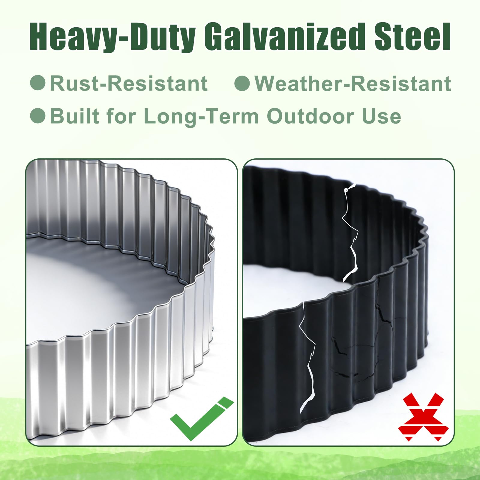 FEED GARDEN flexible curved edging adapts to smooth garden shapes.