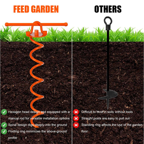 FEED GARDEN foldable ring design keeps ground above soil for neater setups.