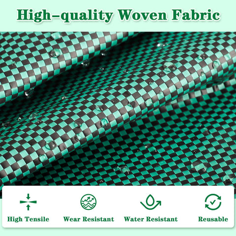 Sturdy, waterproof polypropylene resists tears under outdoor yard tasks.
