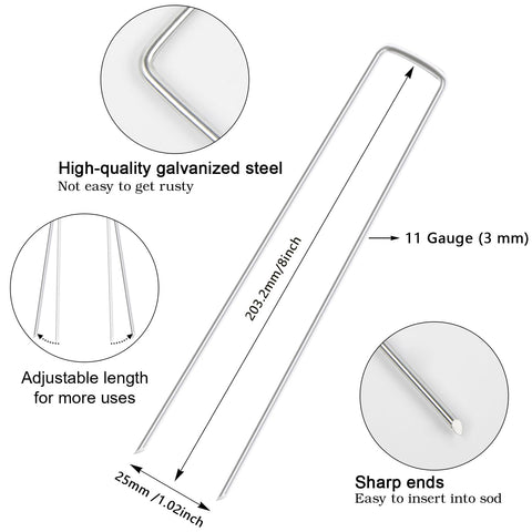 FEED GARDEN galvanized stakes demonstrate durable anti-rust construction.