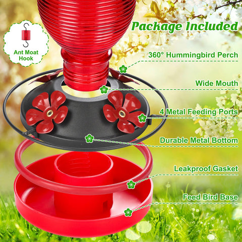 FEED GARDEN Glass Hummingbird Feeder makes a thoughtful gift for bird lovers.
